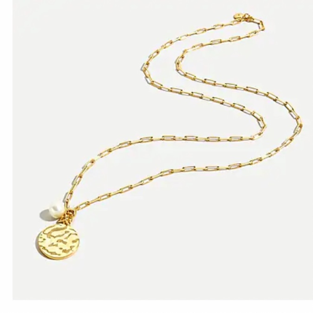 J. Crew Pearl & Coin Pendant Necklace